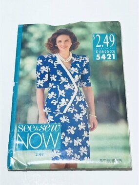 Vintage 1990s Butterick Sewing Pattern 5421 Misses Top Skirt Size 18-22 Uncut